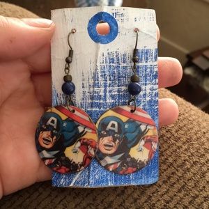 Captain America Comic Strip dangling earrings